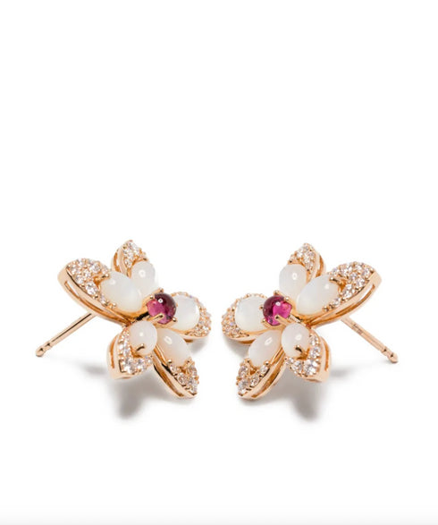 Pendientes de rubí Tiaré en oro rosa de 18 kt